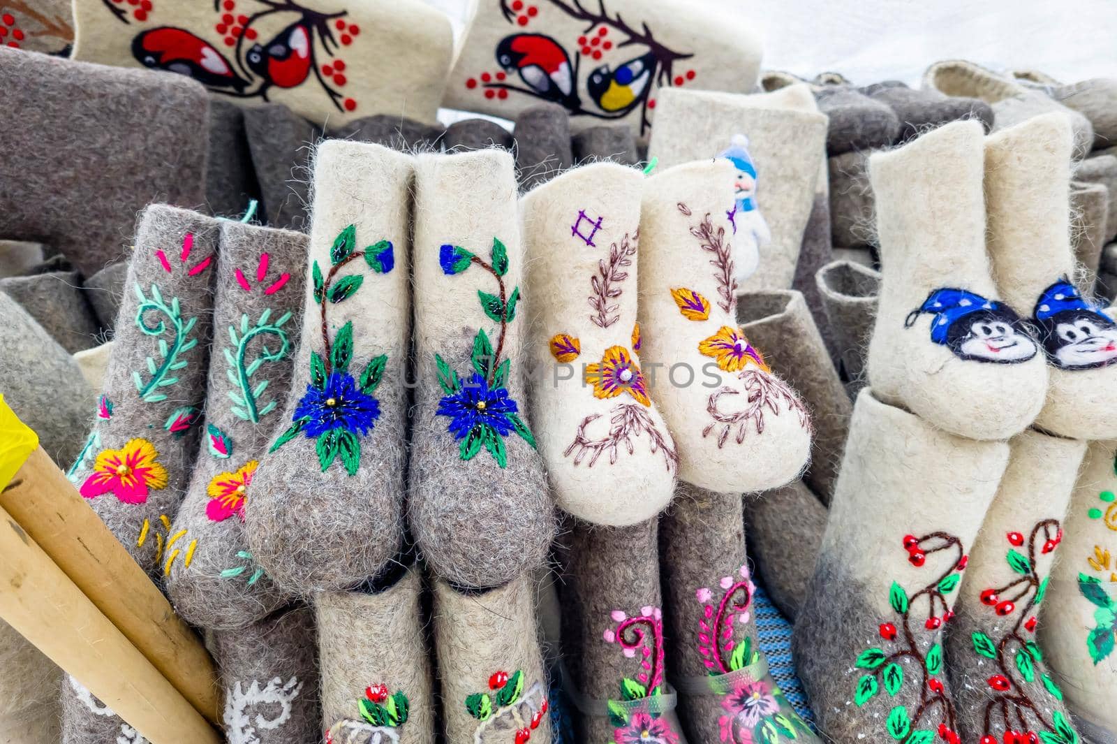 Valenki - traditional Russian winter shoes made of felt by Milanchikov