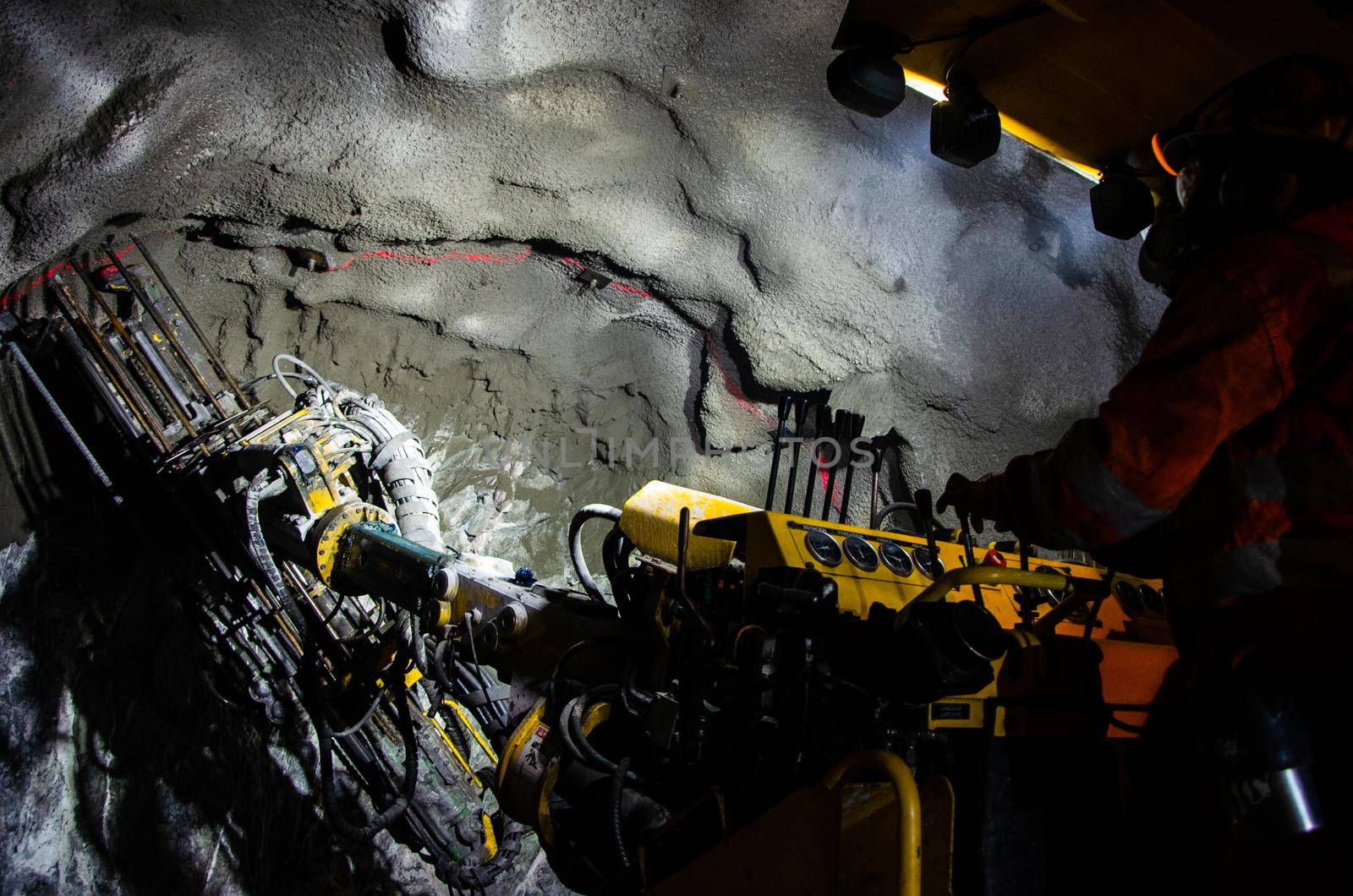 Jumbo Drill Posing at Underground Mine