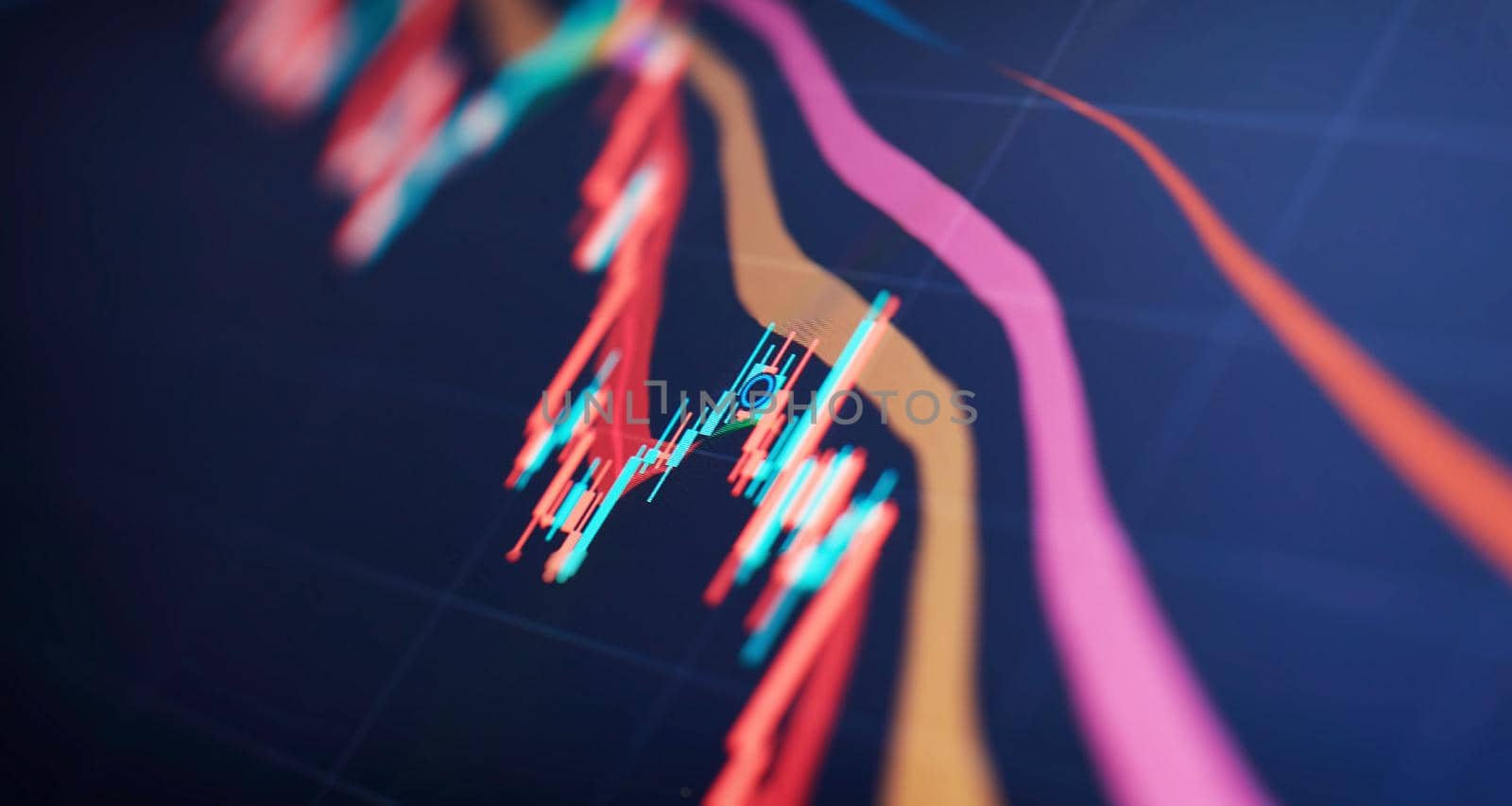 Market Analyze. Bar graphs, Diagrams, financial figures. Abstract glowing forex chart interface wallpaper. Investment, trade, stock, finance by Maximusnd