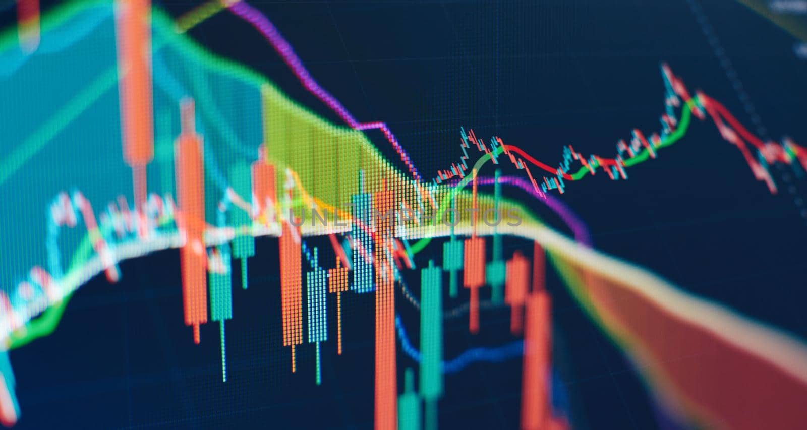 forex trading graph and candlestick chart suitable for financial investment concept. Economy trends background for business idea and all art work design. Abstract finance background. by Maximusnd