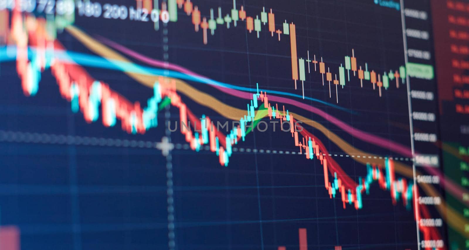 forex trading graph and candlestick chart suitable for financial investment concept. Economy trends background for business idea and all art work design. Abstract finance background.