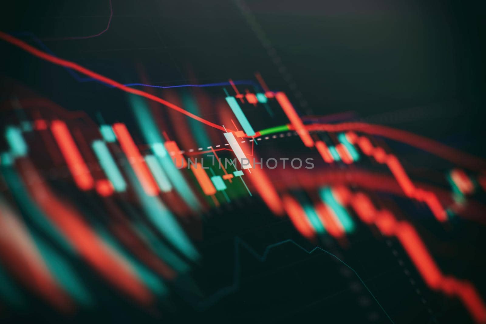 Business graph and stock financial indicator. Stock or business market analysis concept. by Maximusnd