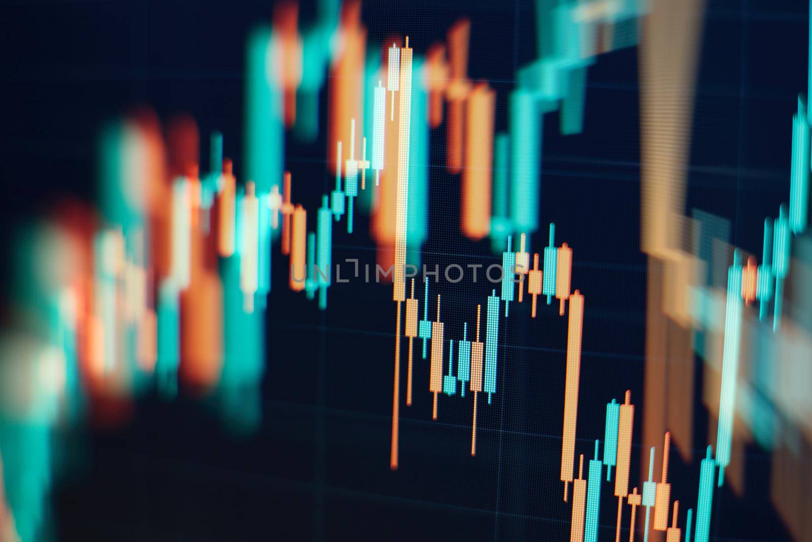 Financial chart with up trend line graph.Stock market investment trading