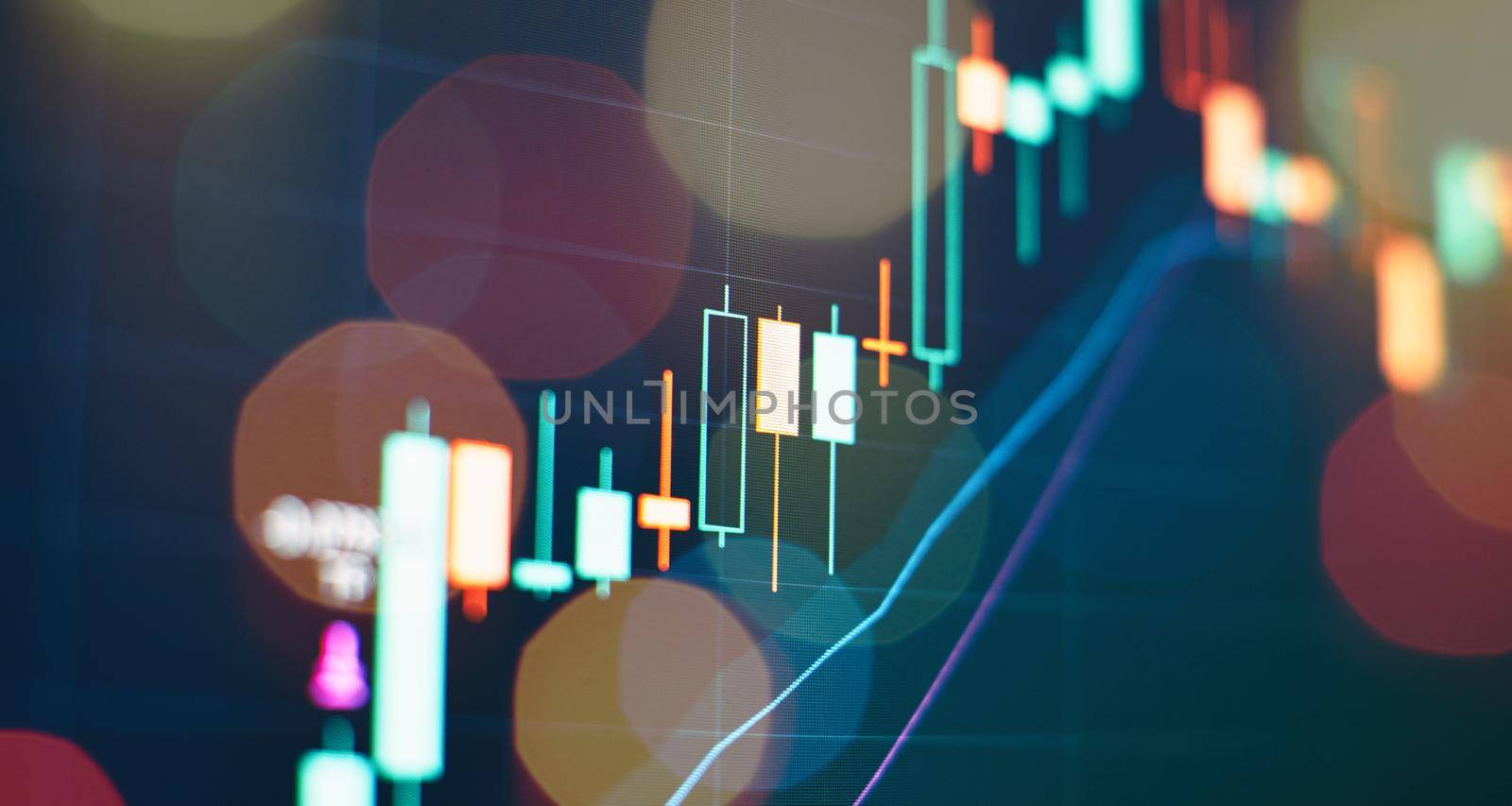 Analysis for professional technical analysis on the monitor of a computer. Fundamental and technical analysis concept. by Maximusnd