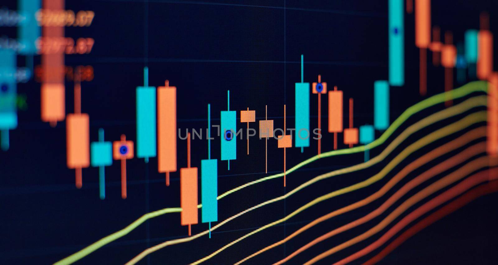 Stock market or forex trading graph in futuristic concept with copyspace