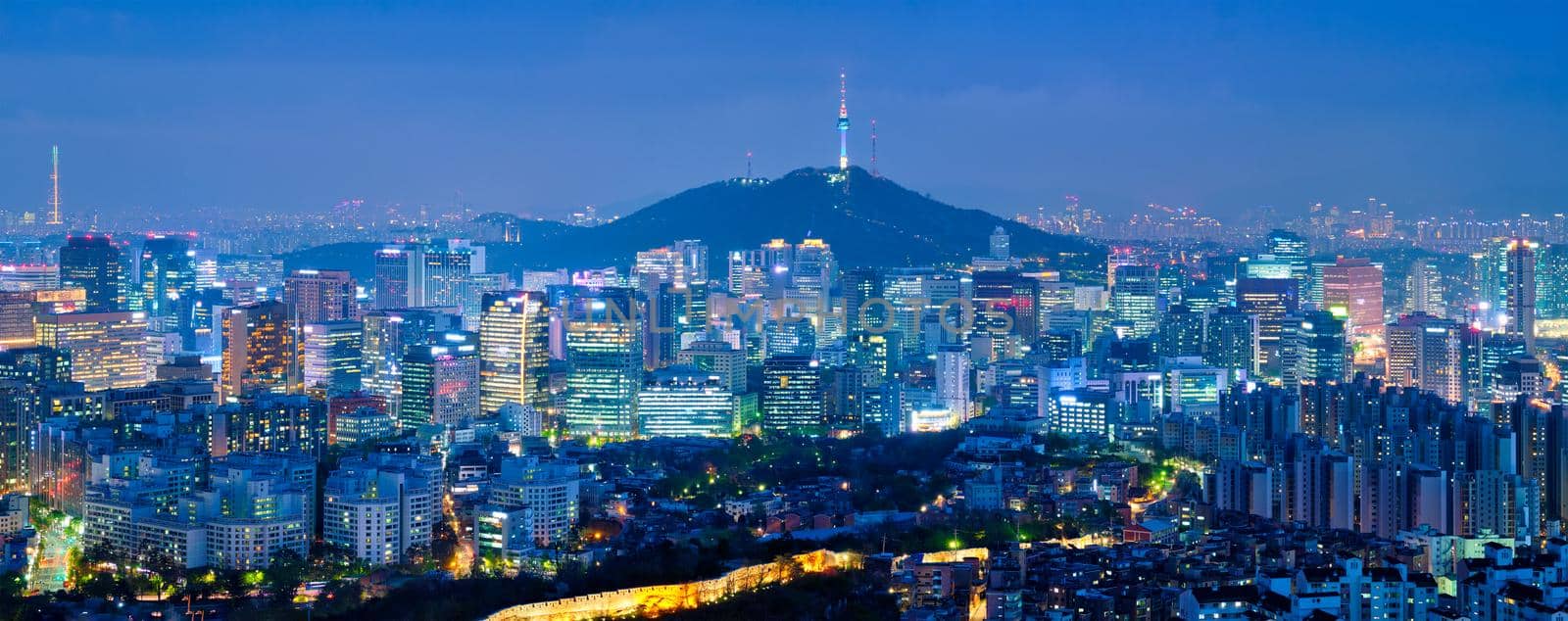 Seoul skyline in the night, South Korea. by dimol