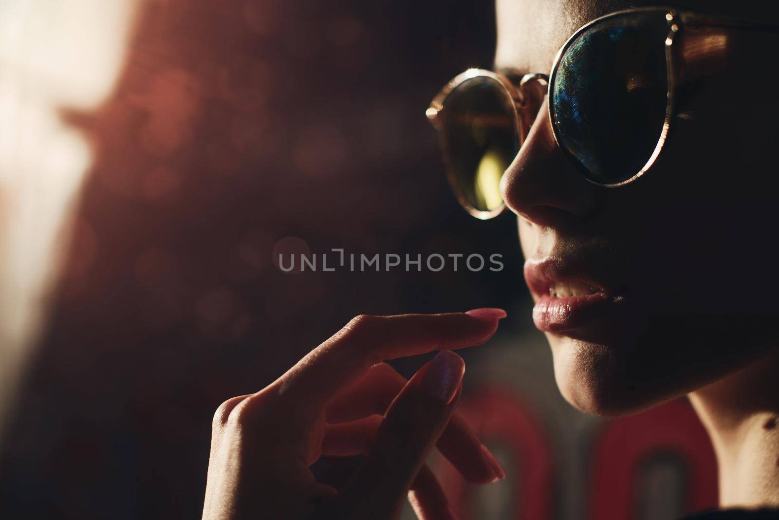 Portrait of stylish young woman. Brunette in sundress posing on street. selective focus by Ashtray25