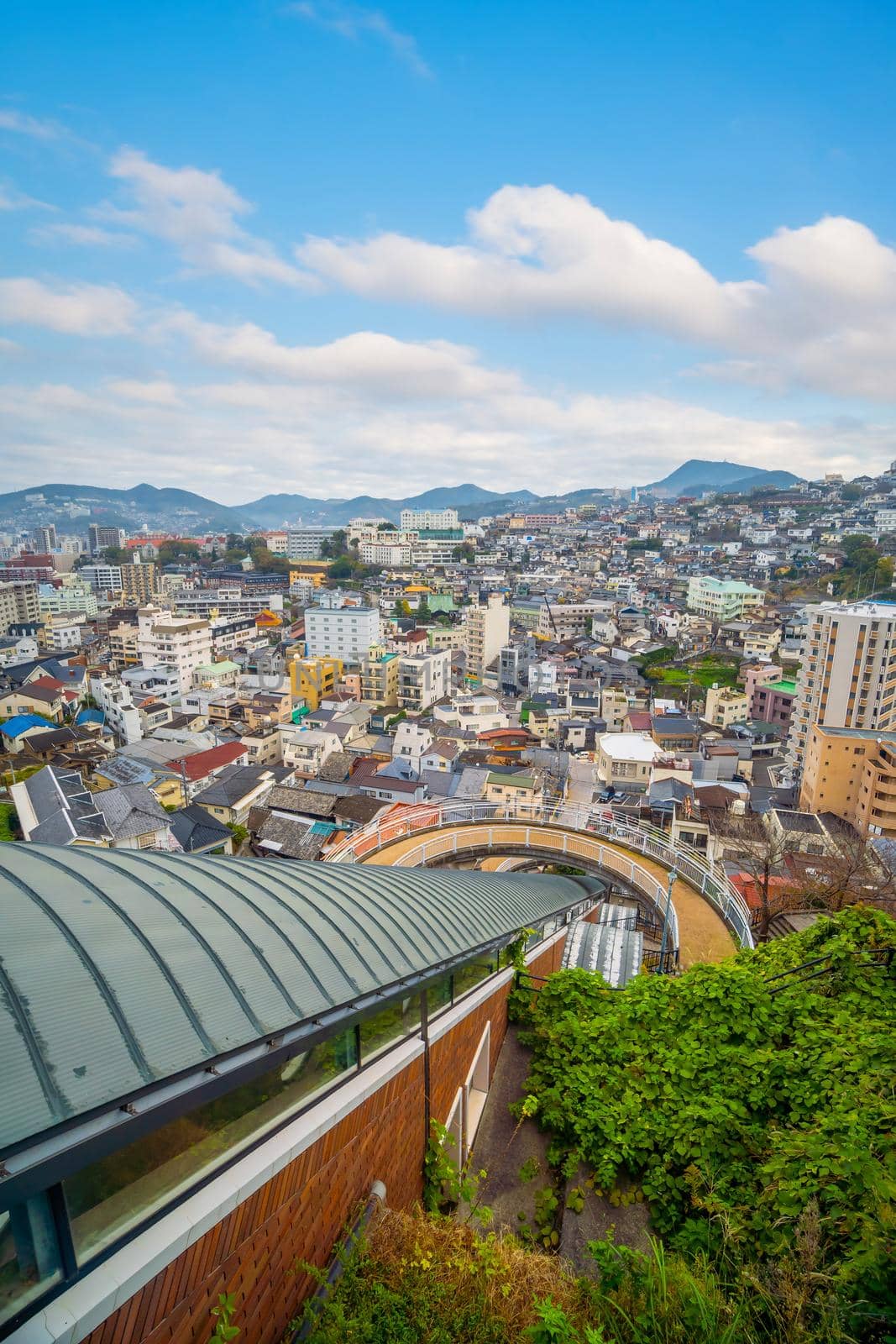 Nagasaki city downtown skyline cityscape in Kyushu Japan by f11photo