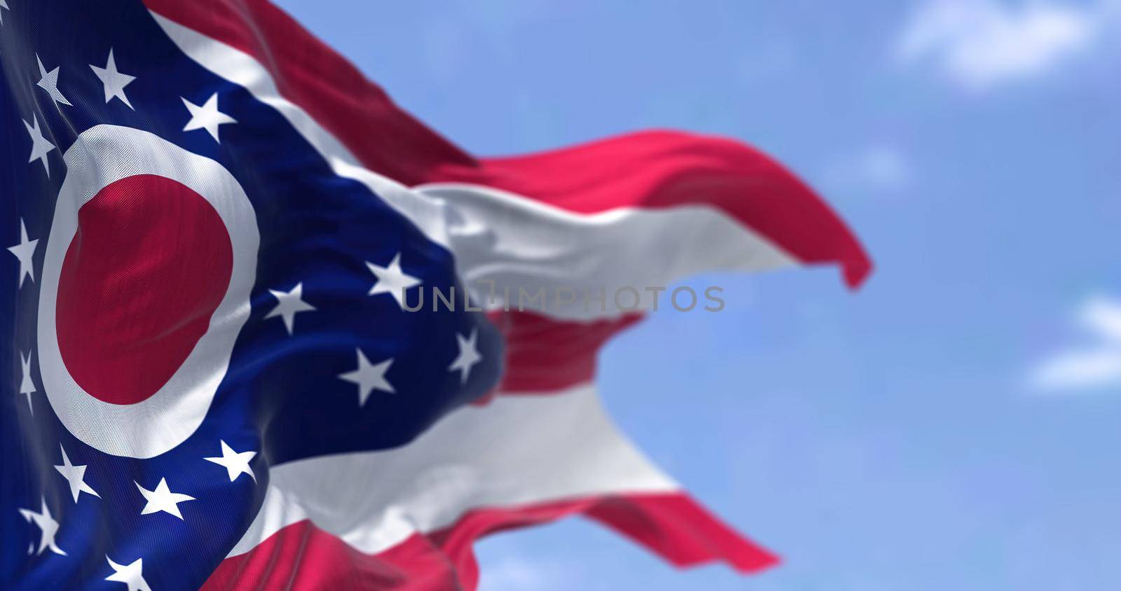 The US state flag of Ohio waving in the wind by rarrarorro
