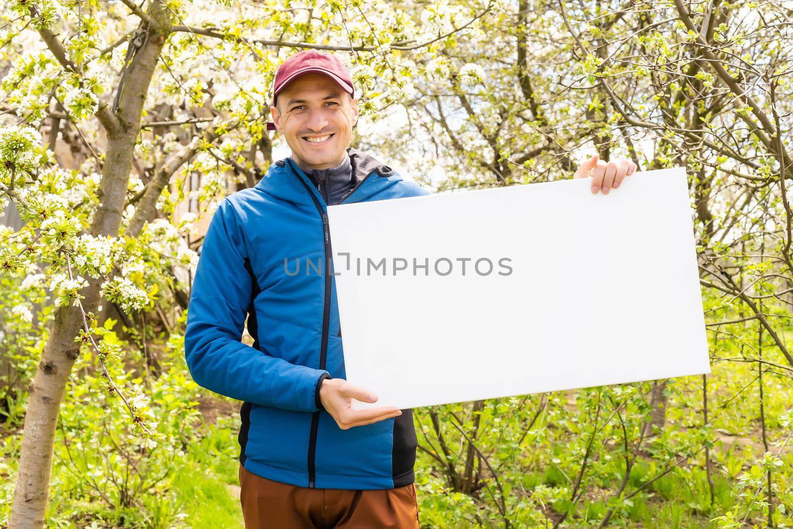 Holding canvas mockup. Photo Mockup. The man hold canvas. For canvas design.