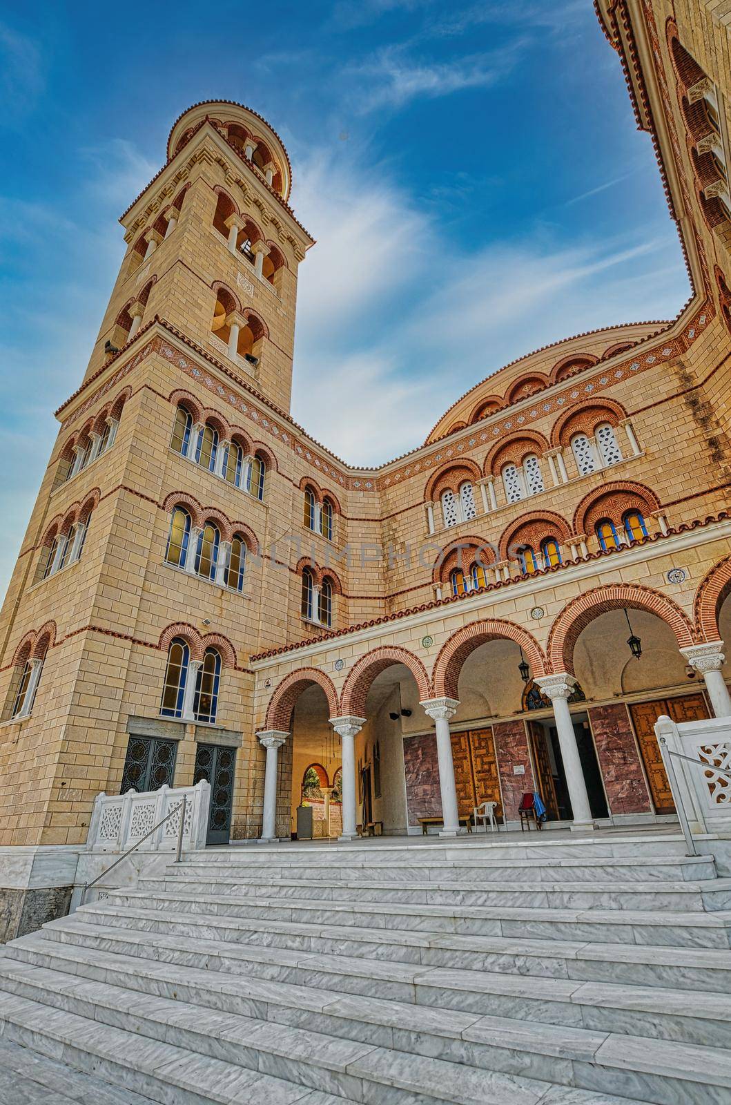 Church of Agios Nektarios (Saint Nectarios) in Aegina Island in the morning, Greece by feelmytravel