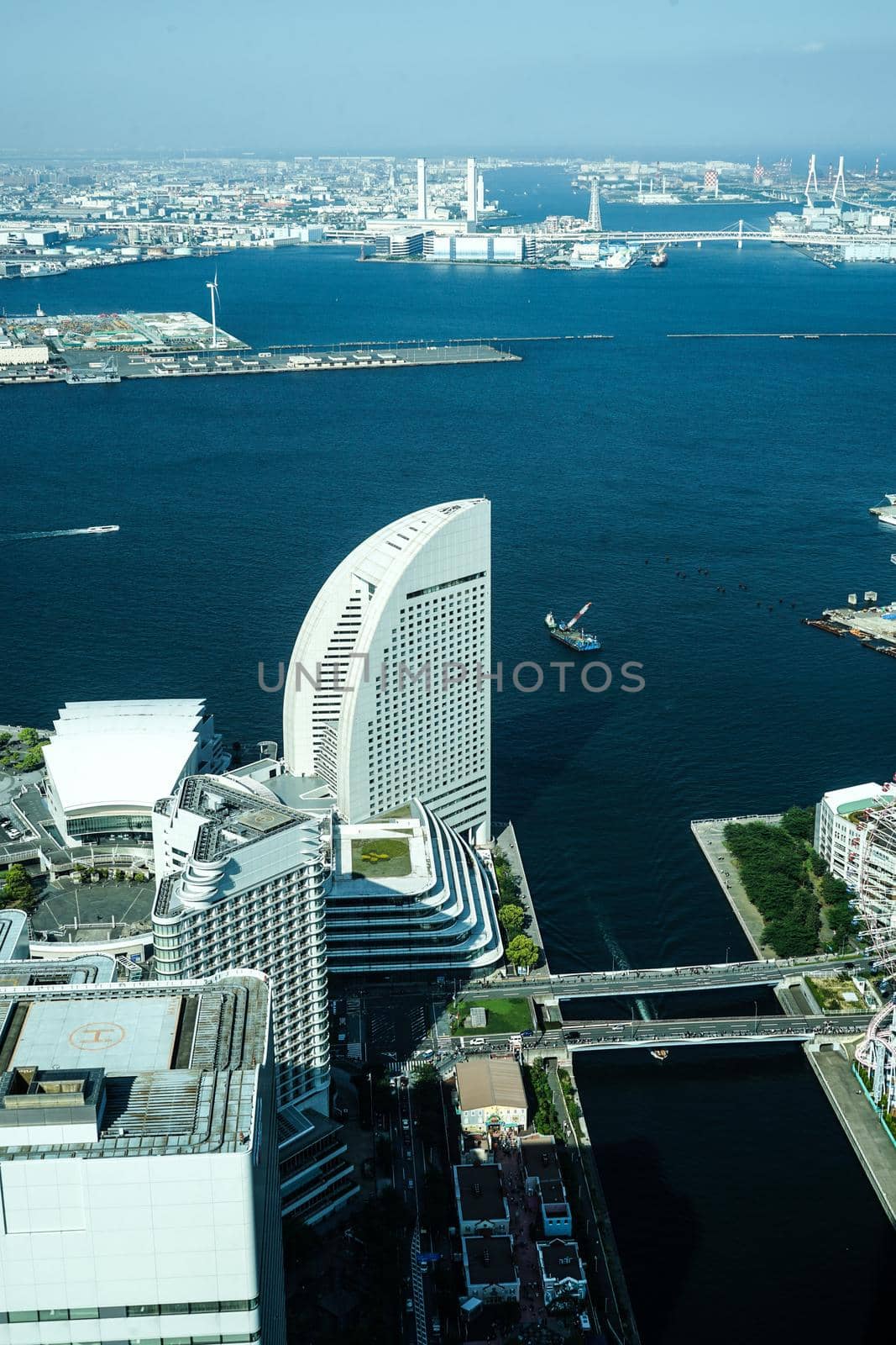 Yokohama Port View from Landmark Tower. Shooting Location: Yokohama-city kanagawa prefecture
