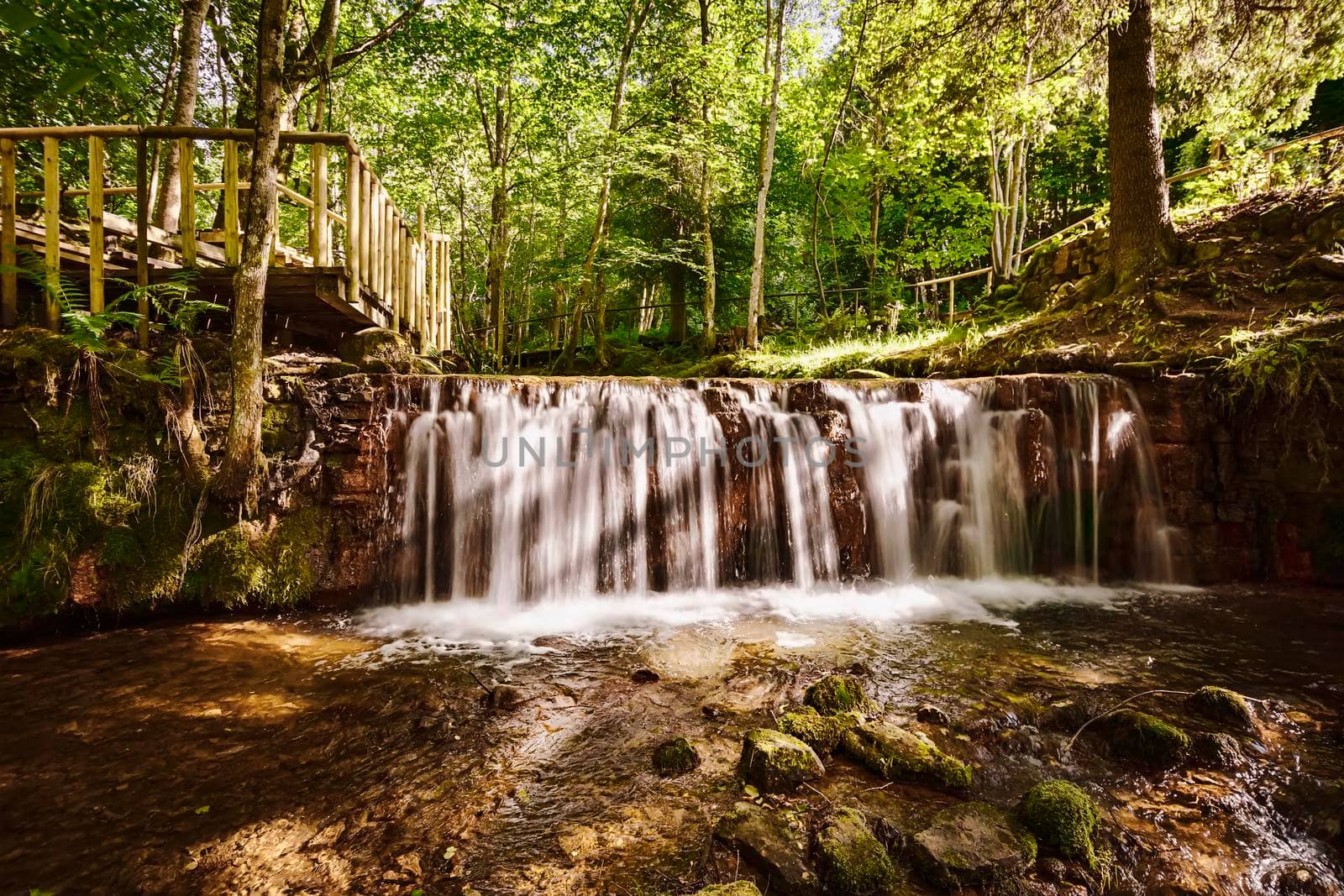 Small waterfall in the forest by SNR