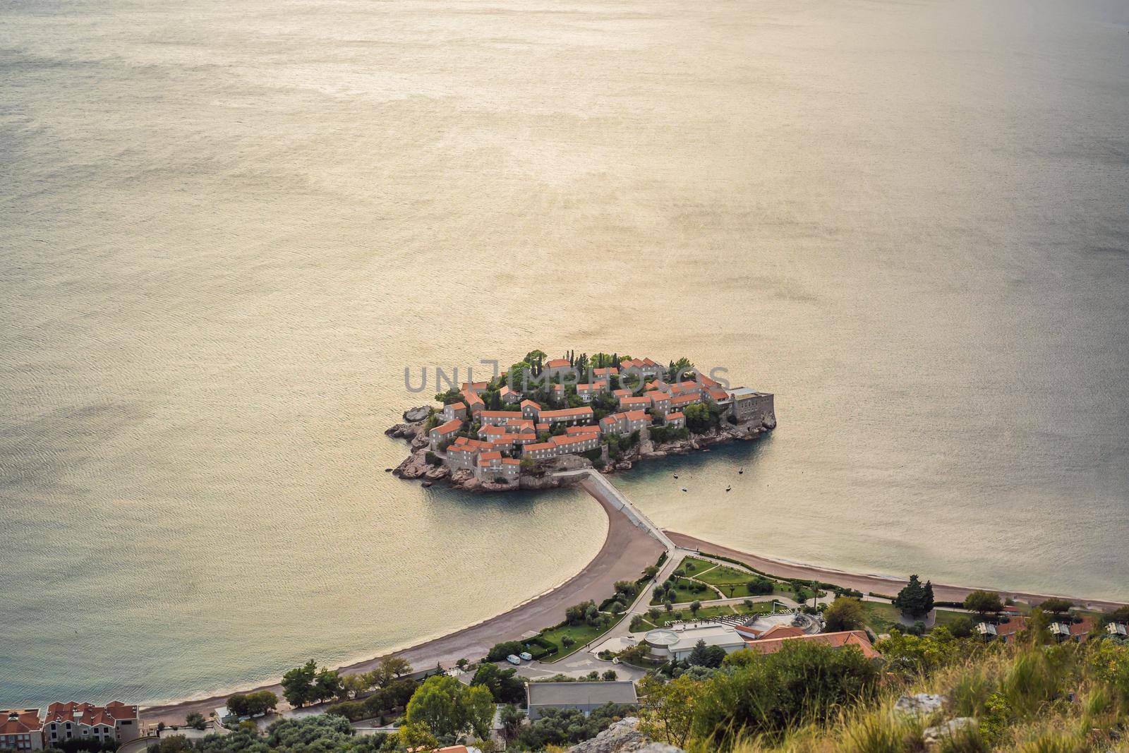 Montenegro, the island of St. Stephen on the Adriatic coast by galitskaya