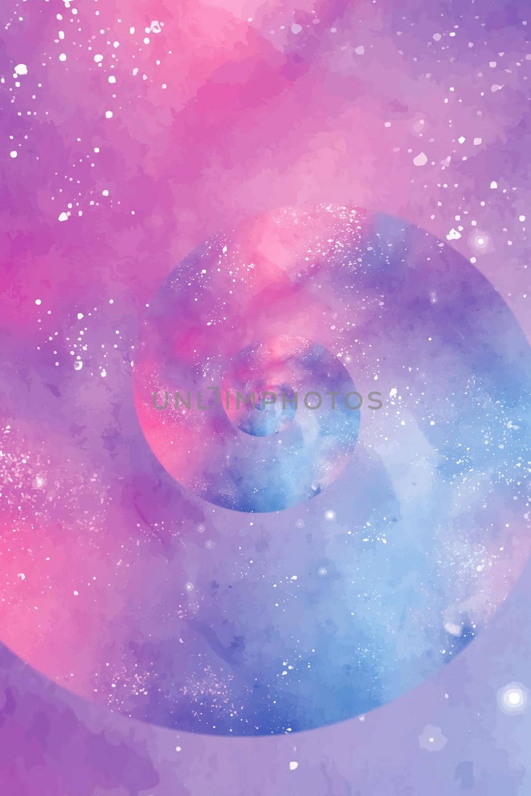 Tie dye background with blue and pink spyral - watercolor graphic design. by Perseomedusa