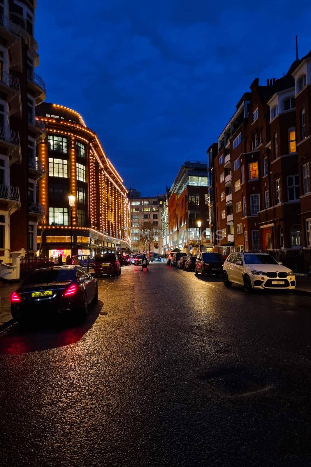 London, United Kingdom, February 6, 2022 evening streets in London