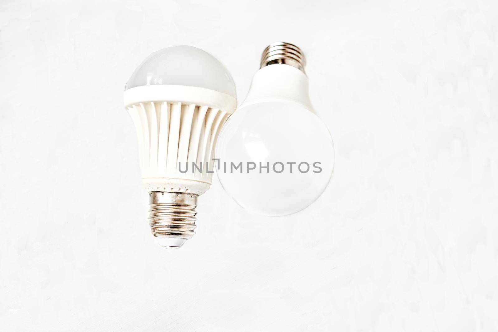 Two led power bulbs on a white background by jovani68