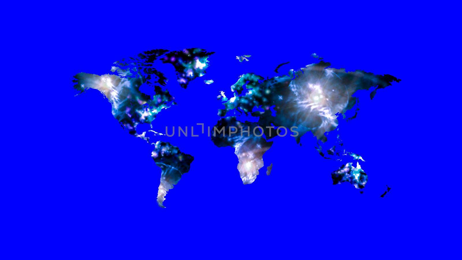 Futuristic abstract map with blurred aura and energy particles, newsroom background concept