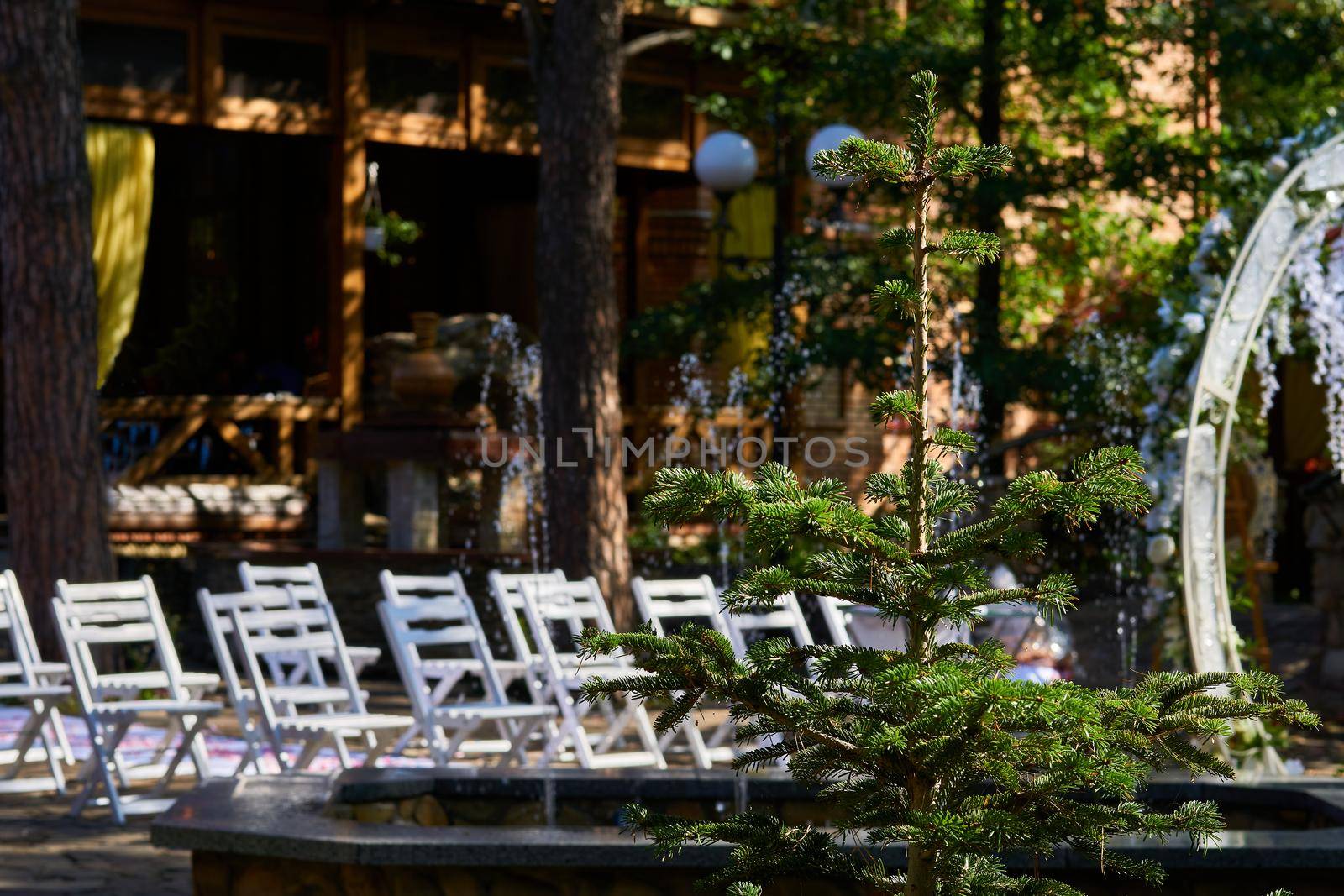 a large room for meetings, concerts, or other events. Outdoor hall for conferences, weddings, meetings.