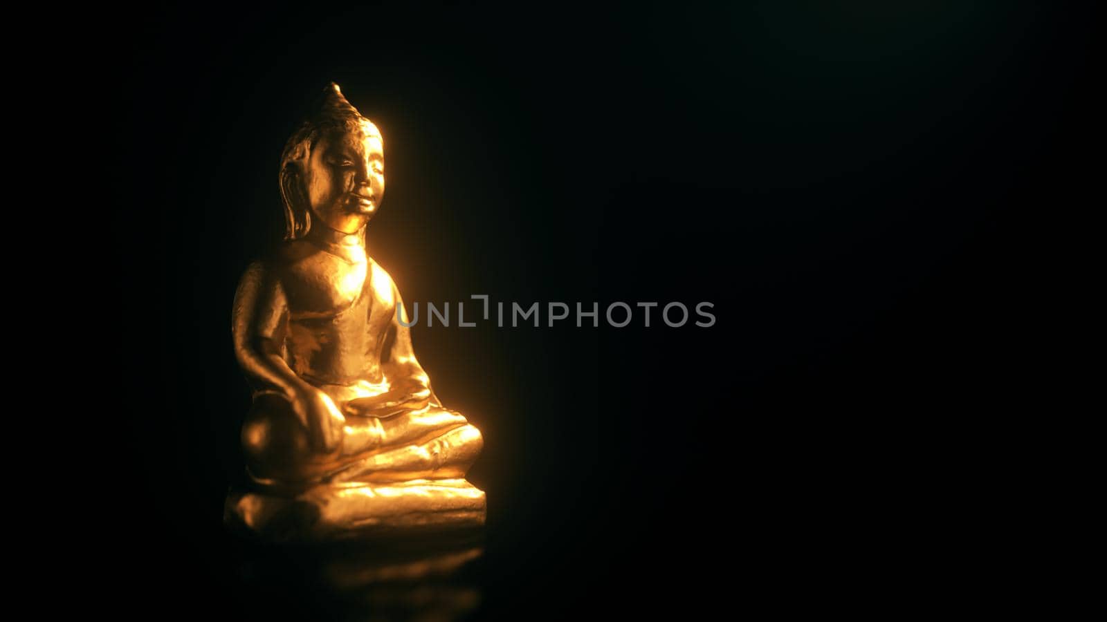 Buddha statue water lotus Buddha standing on dark background