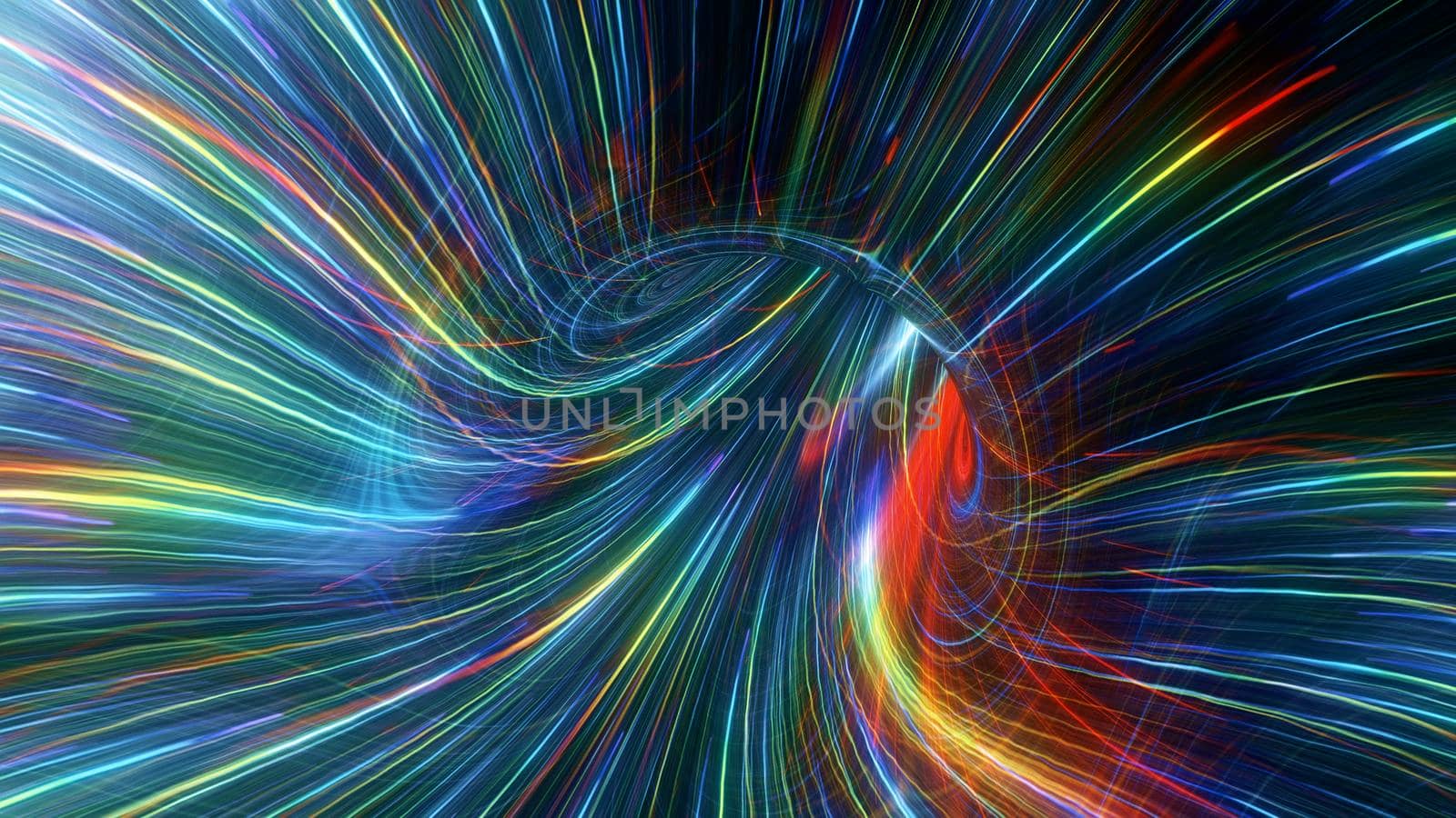 Spacetime Scifi Digital Arts concept distortion warp on space bended curved as hole