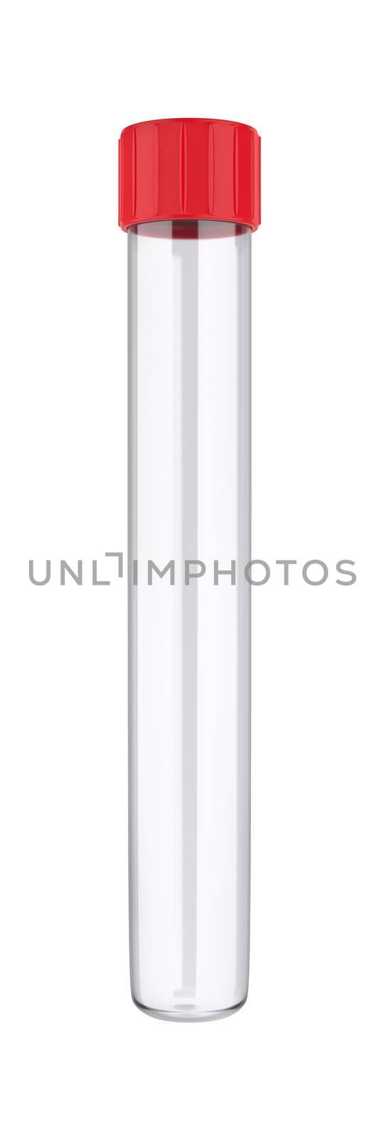 Empty test tube isolated on white background