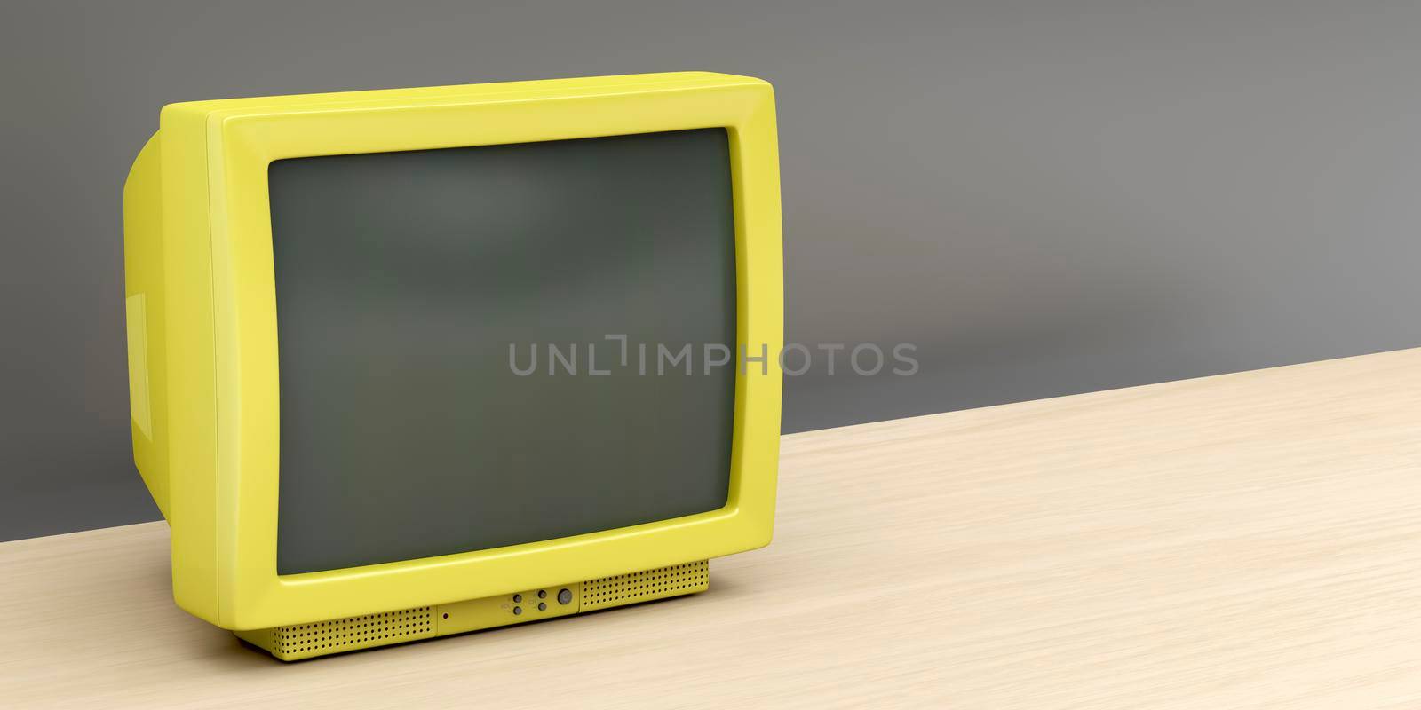 Yellow CRT tv by magraphics
