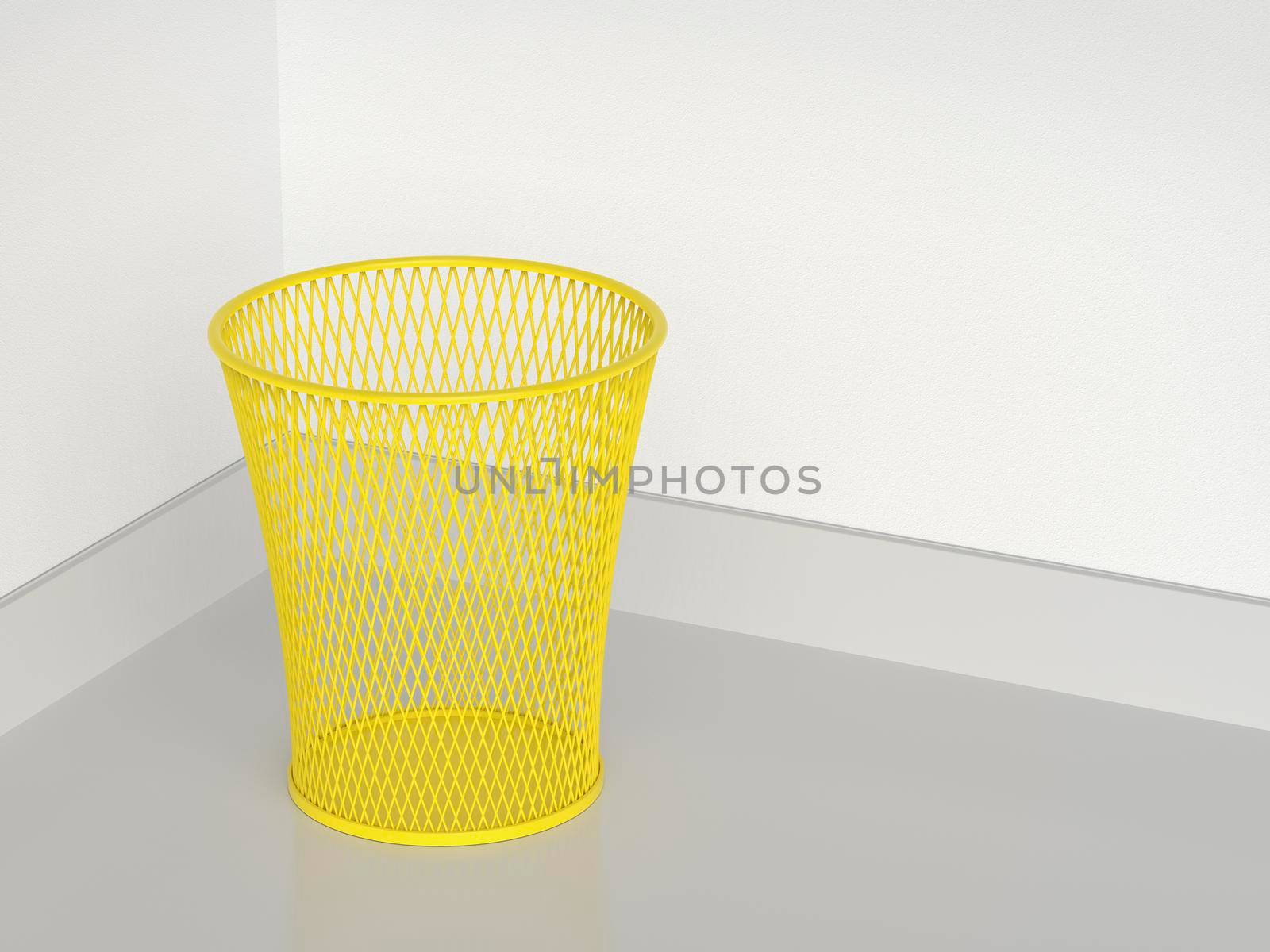 Yellow wastepaper basket by magraphics