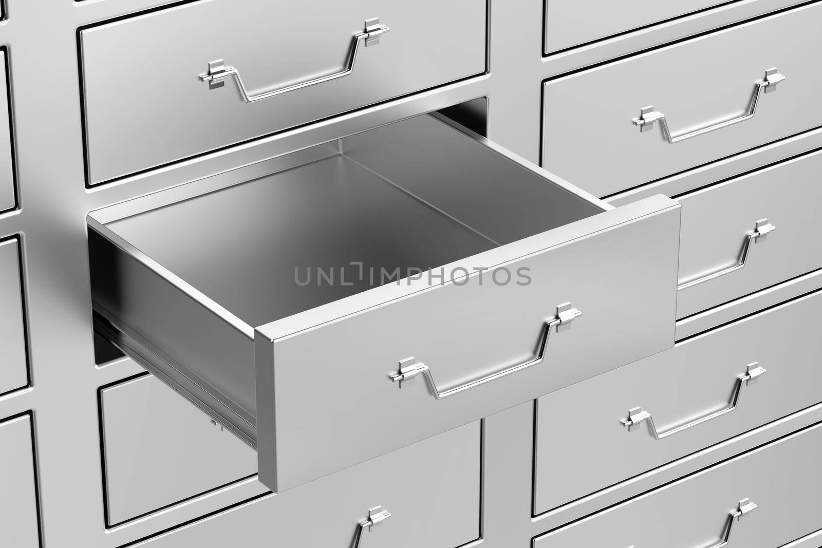 Empty metal drawer by magraphics