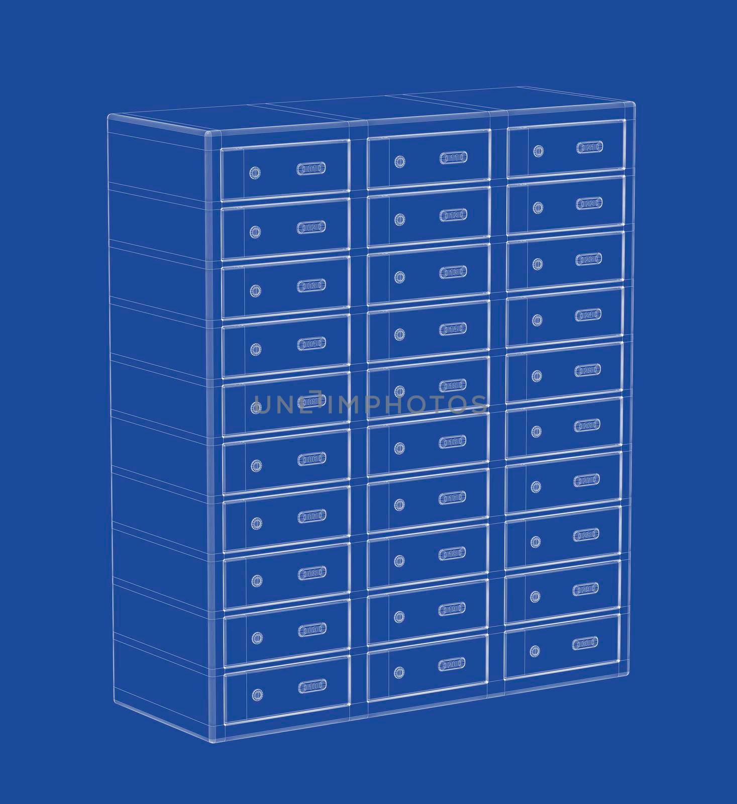 3d model of bank safety lockers by magraphics