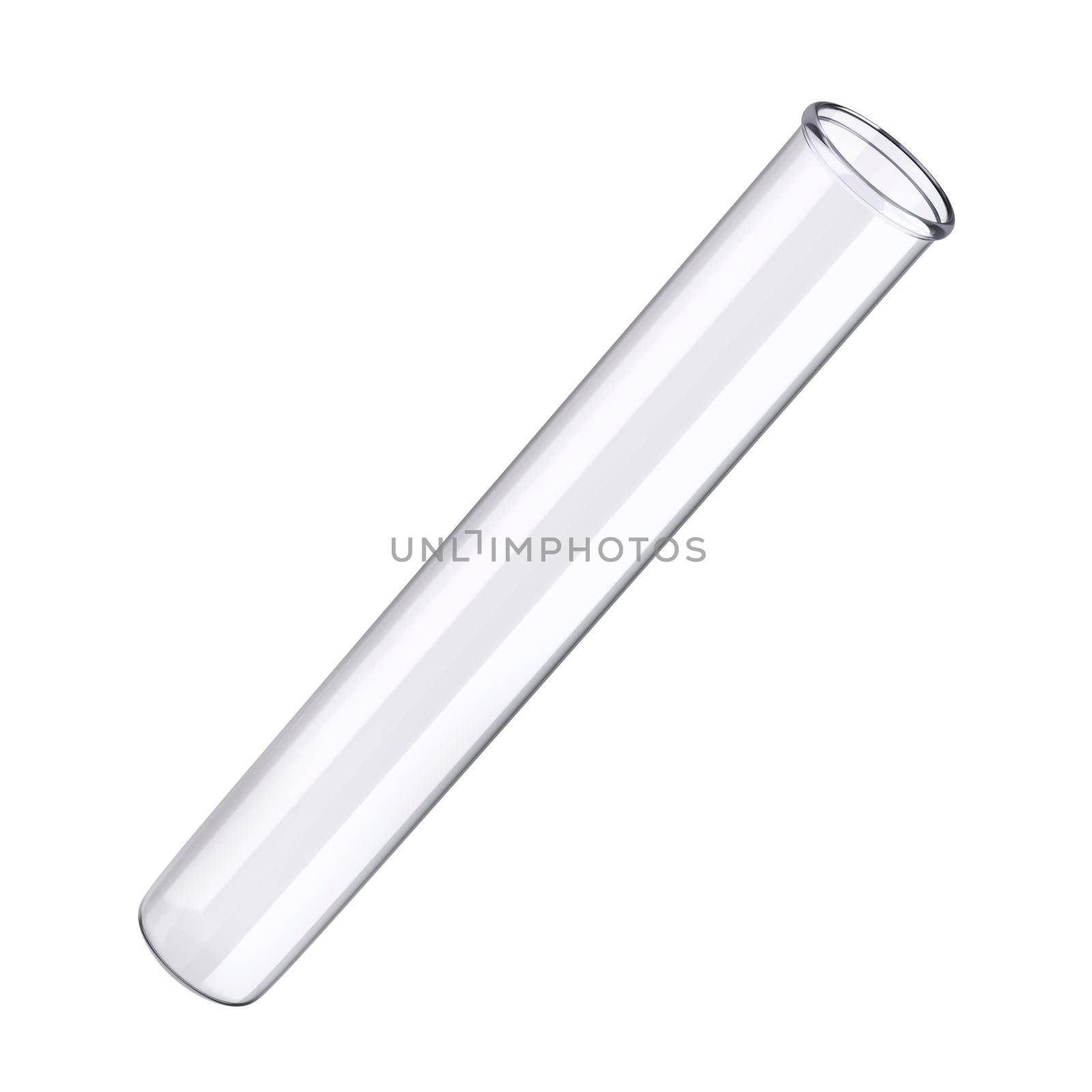 Empty test tube isolated on white background