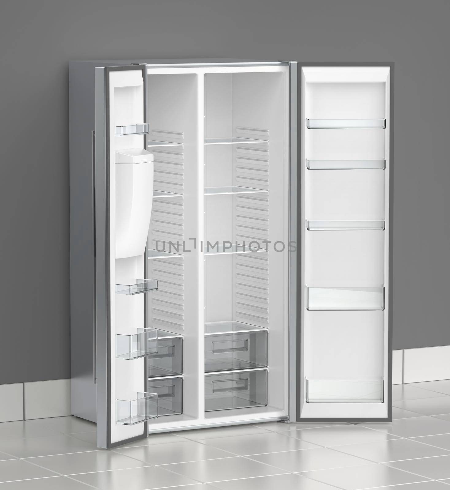 Empty big refrigerator by magraphics
