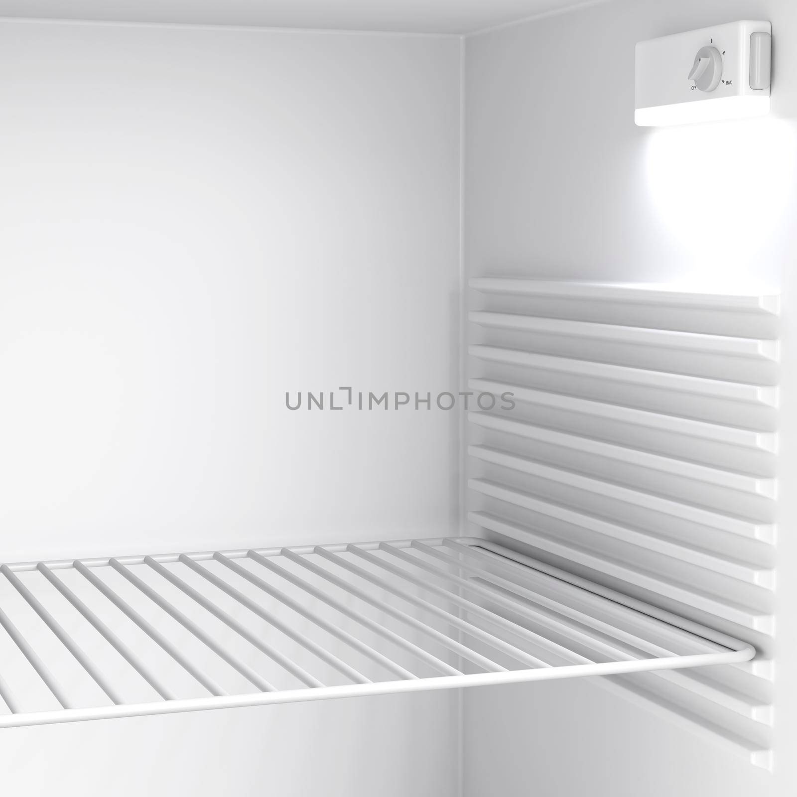Empty minibar refrigerator inside by magraphics