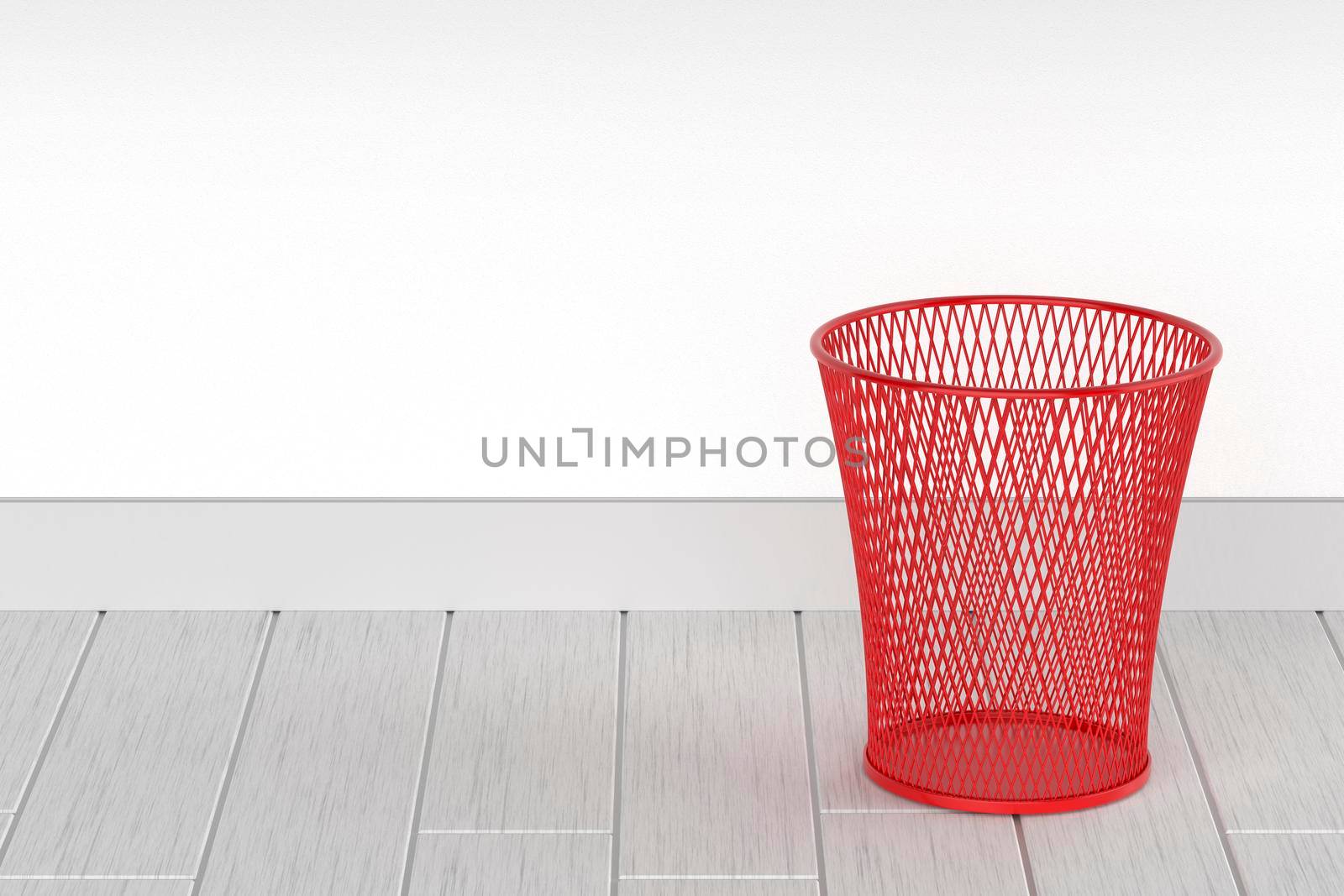 Red wastepaper basket by magraphics