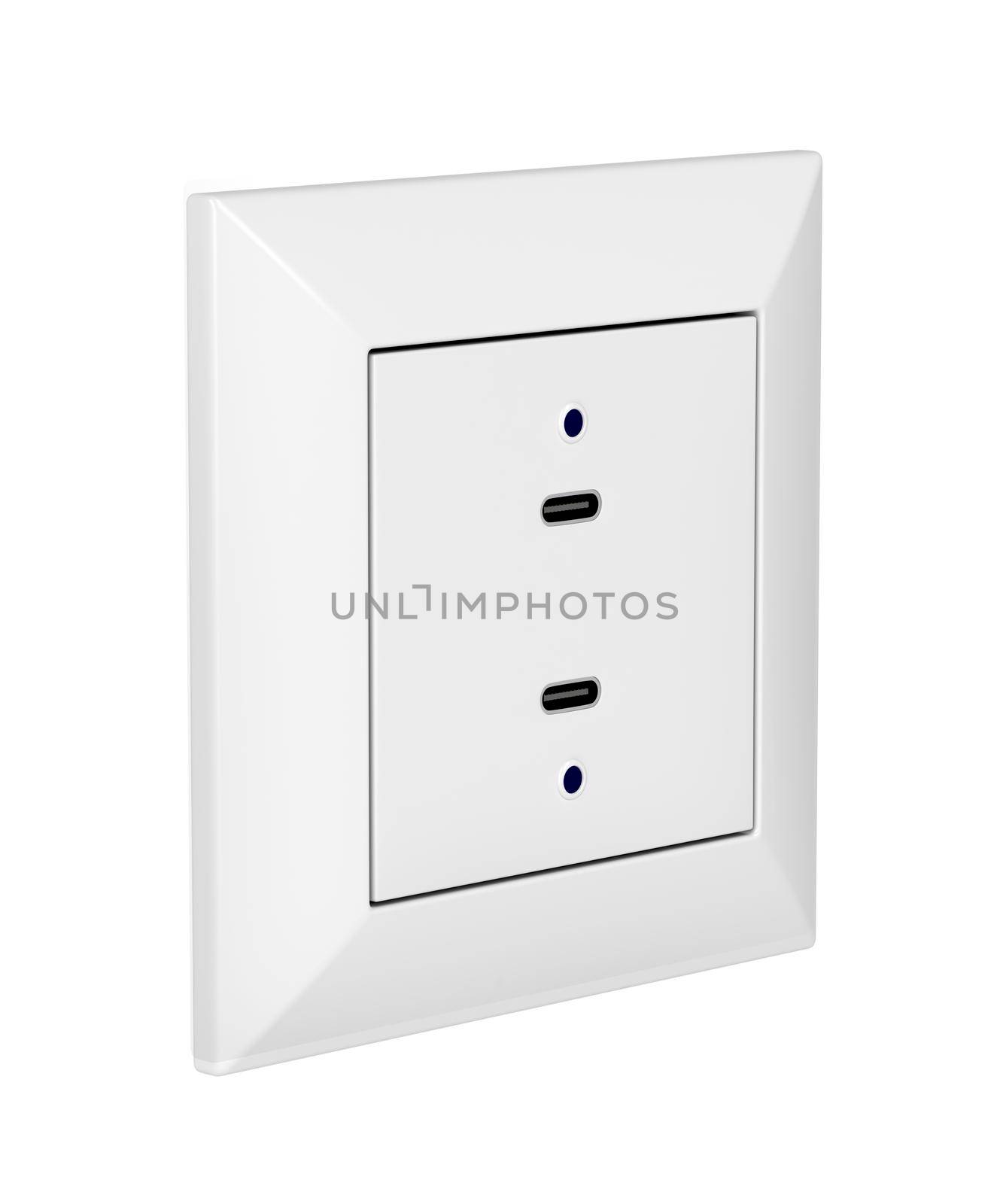 Wall socket with USB-C charging ports by magraphics