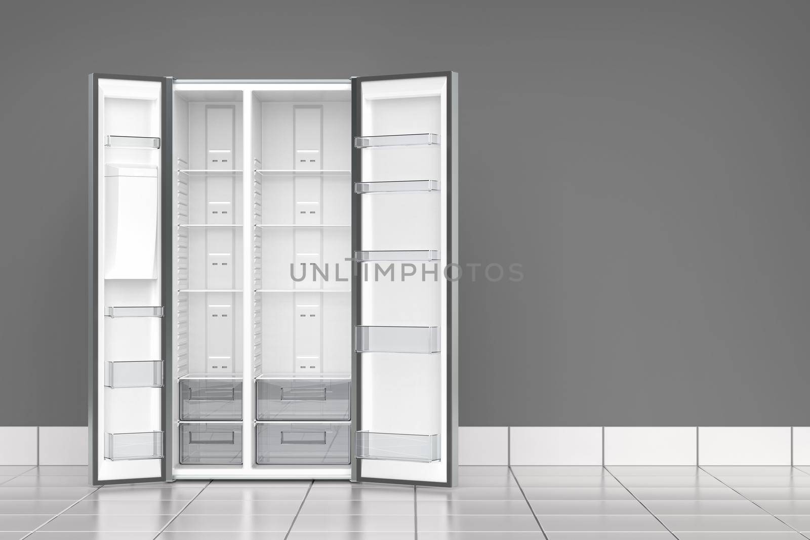 Empty side-by-side refrigerator by magraphics