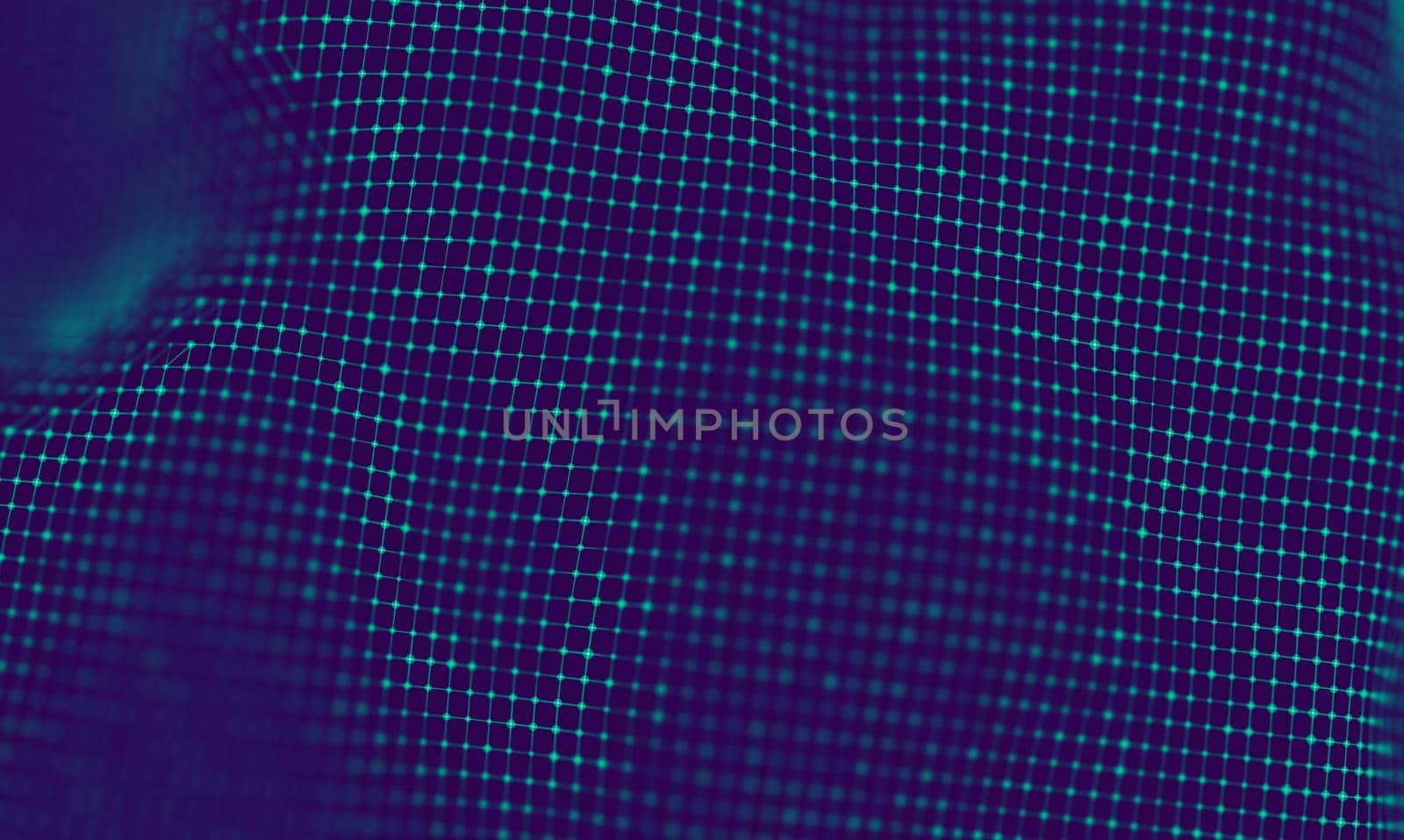 Abstract Blue Geometrical Particles on Purple Background . Connection structure. Science blue background. Futuristic Technology HUD Element . onnecting dots and lines . Big data and Business by DmytroRazinkov