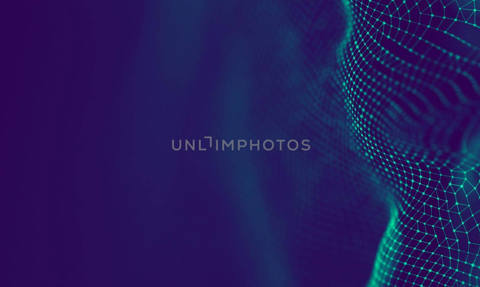 Abstract Blue Geometrical Particles on Purple Background . Connection structure. Science blue background. Futuristic Technology HUD Element . onnecting dots and lines . Big data and Business by DmytroRazinkov