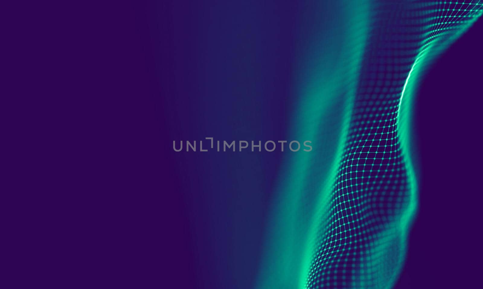 Abstract Blue Geometrical Particles on Purple Background . Connection structure. Science blue background. Futuristic Technology HUD Element . onnecting dots and lines . Big data and Business by DmytroRazinkov