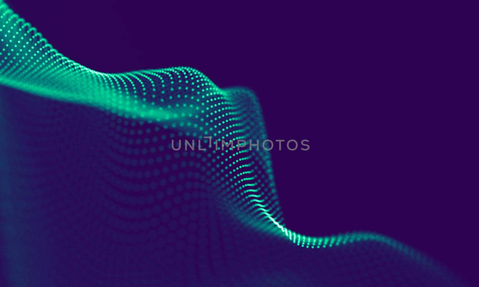 Abstract Blue Geometrical Particles on Purple Background . Connection structure. Science blue background. Futuristic Technology HUD Element . onnecting dots and lines . Big data and Business by DmytroRazinkov