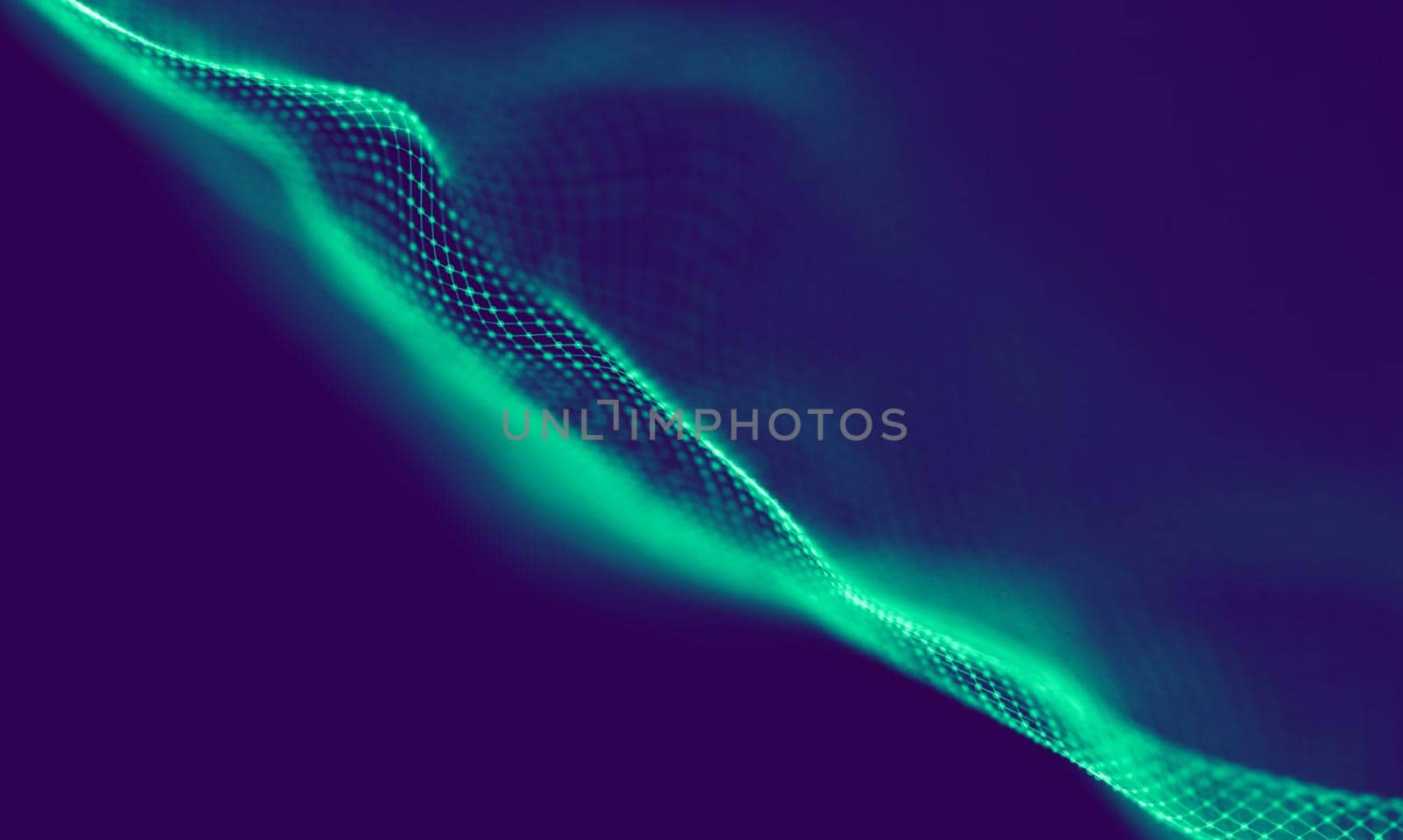 Abstract Blue Geometrical Particles on Purple Background . Connection structure. Science blue background. Futuristic Technology HUD Element . onnecting dots and lines . Big data and Business by DmytroRazinkov