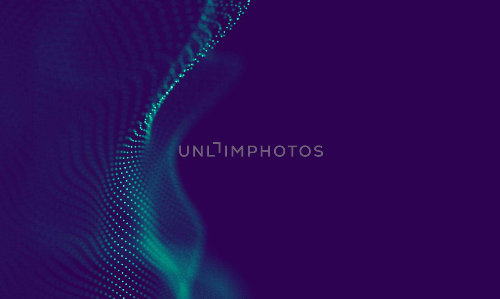 Abstract Blue Geometrical Particles on Purple Background . Connection structure. Science blue background. Futuristic Technology HUD Element . onnecting dots and lines . Big data and Business by DmytroRazinkov