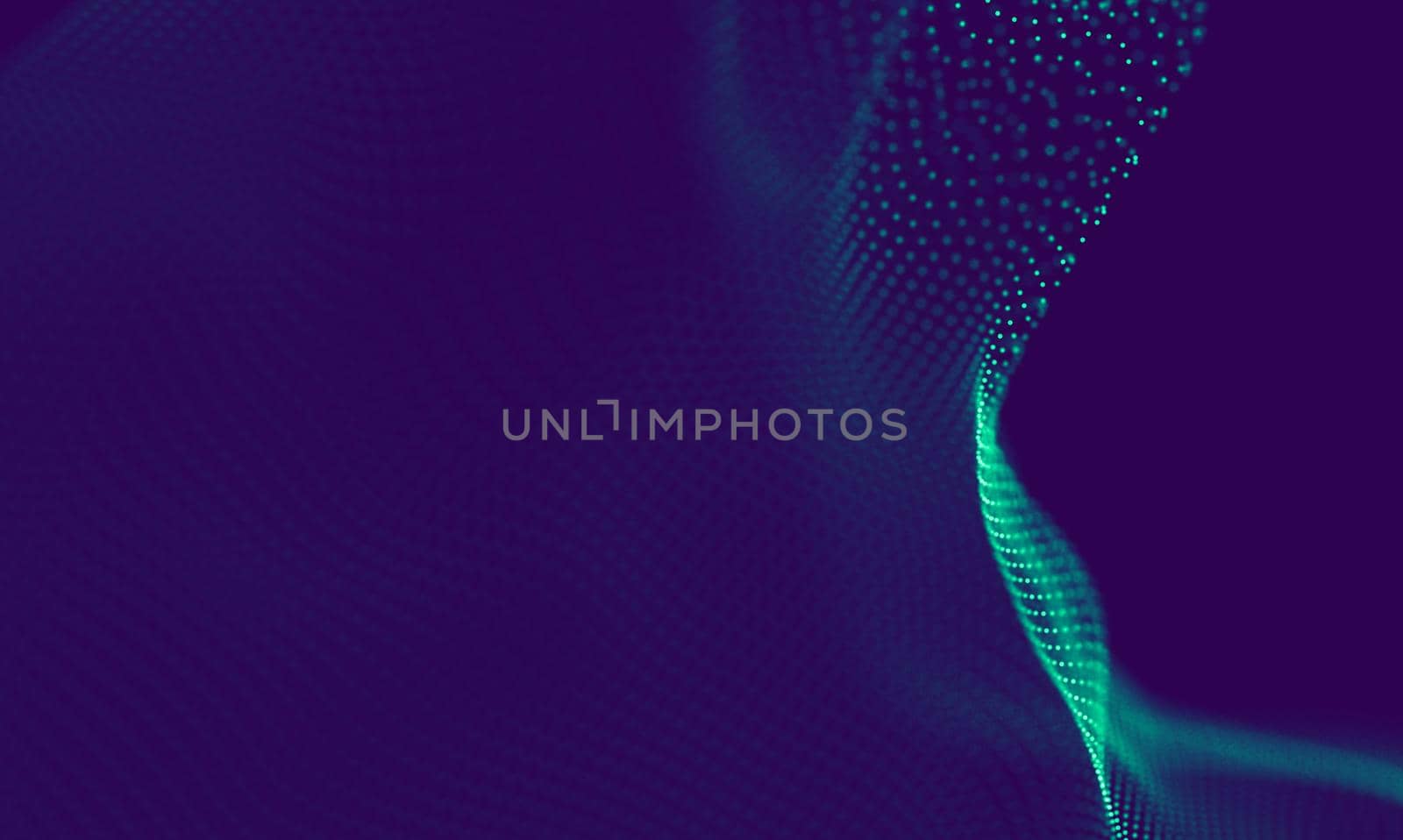 Abstract Blue Geometrical Particles on Purple Background . Connection structure. Science blue background. Futuristic Technology HUD Element . onnecting dots and lines . Big data and Business by DmytroRazinkov