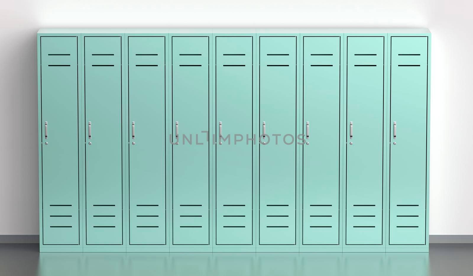 Row of steel lockers by magraphics