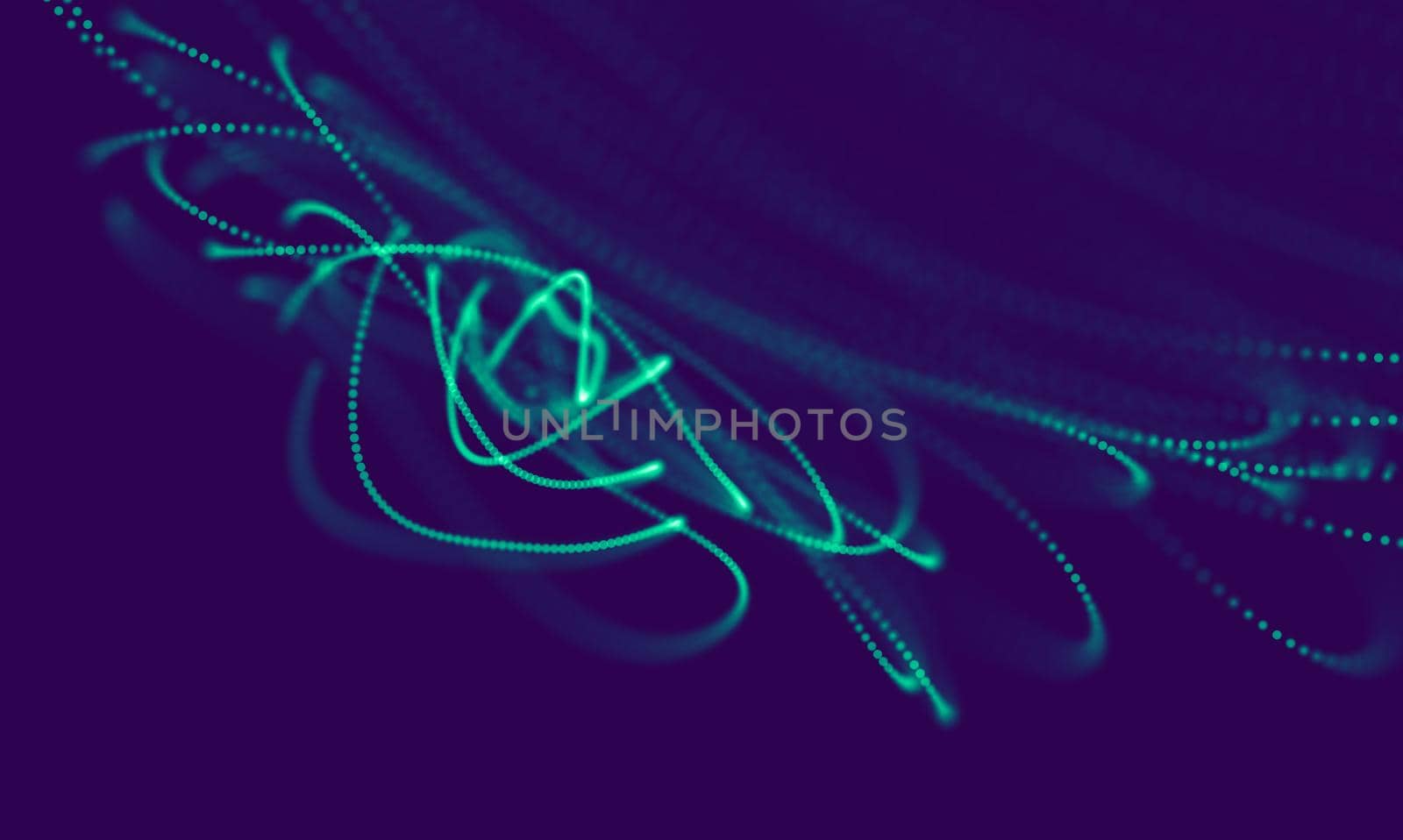 Abstract Blue Geometrical Particles on Purple Background . Connection structure. Science blue background. Futuristic Technology HUD Element . onnecting dots and lines . Big data and Business by DmytroRazinkov