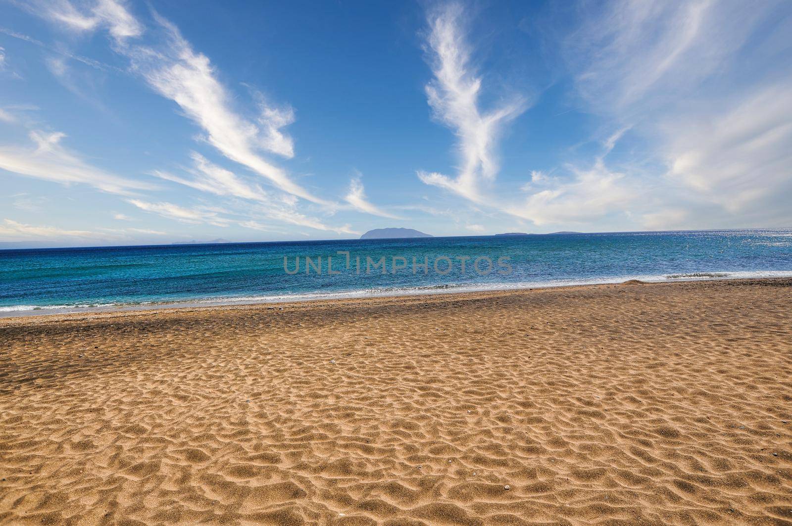 Popular beach of Roukounas in Anafi island of Greece