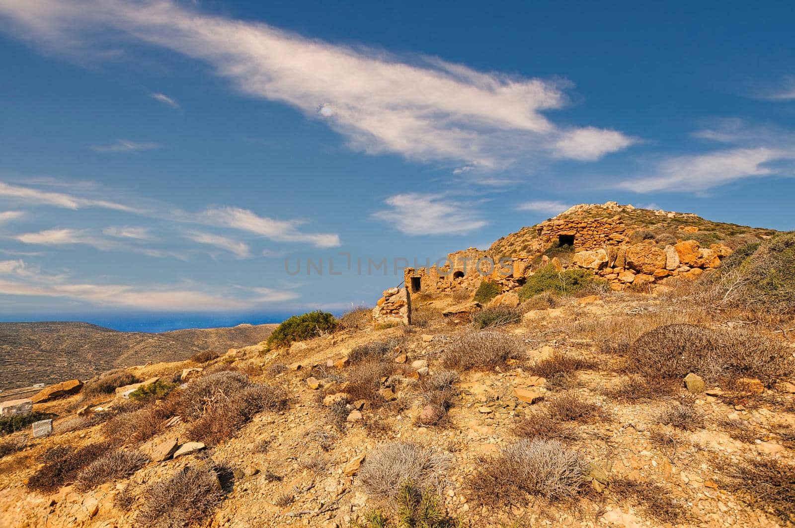 Cycladic island of Anafi, with beautiful beaches, pefrect for vacation