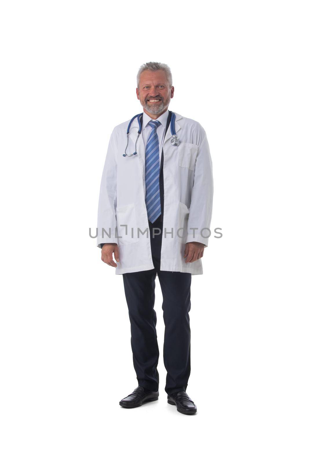 Mature male doctor with stethoscope by ALotOfPeople