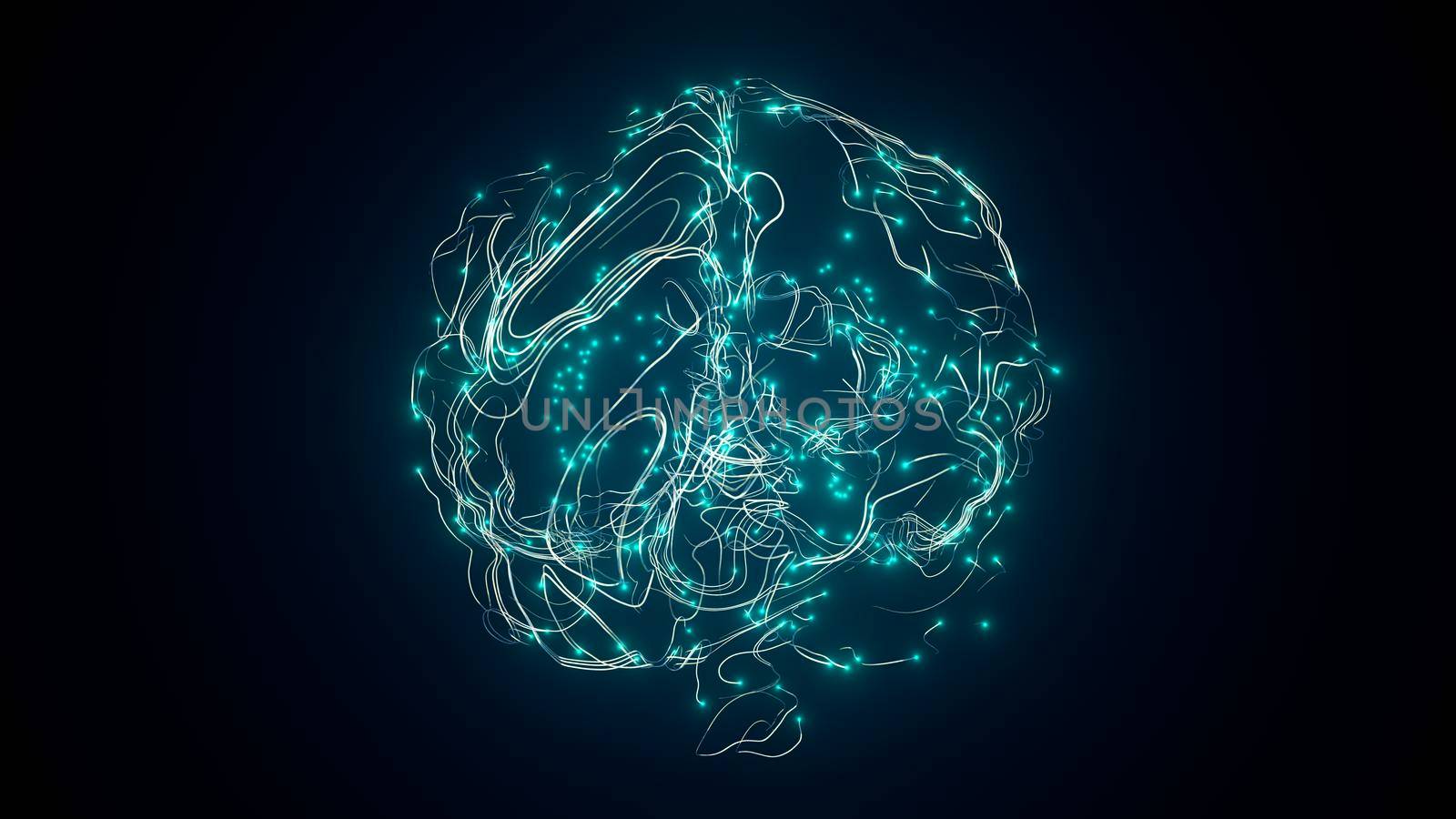 Brain activity visualization with particles effect