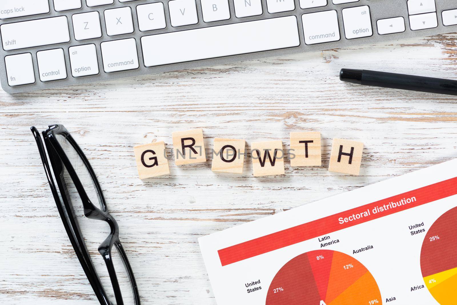Financial growth concept with letters on cubes by adam121